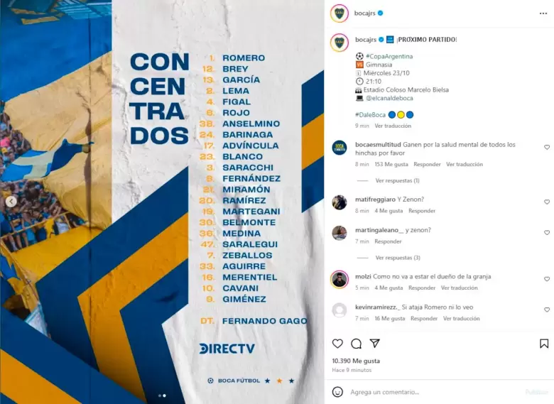 boca lista mal