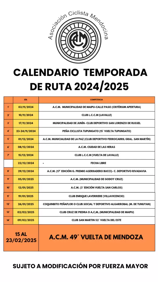 Calendario ACM