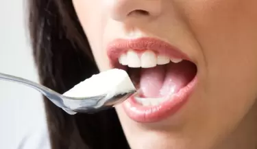 comer mordisco dientes yogurt