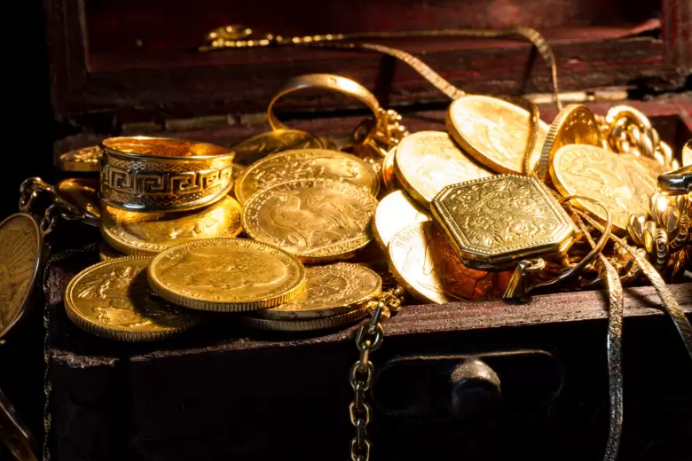 oro descubrimiento tesoro joyas