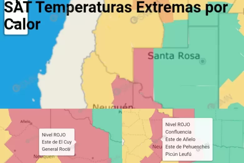 Alerta Naranja: Mendoza, San Luis y Chubut