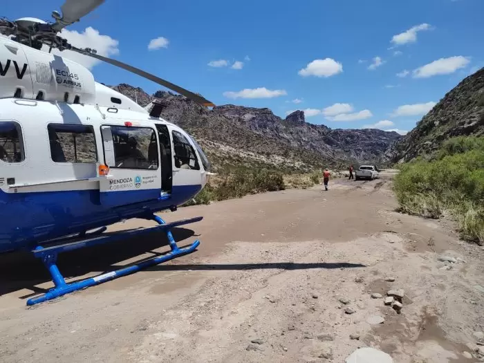 Crecida por lluvias en San Rafael, rescate a turistas - Foyo: Prensa Gobierno de Mendoza