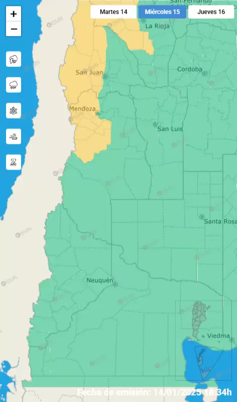 mapa de alertas SMN