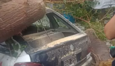 Auto del joven que muri� en Santa Rosa por la tormenta