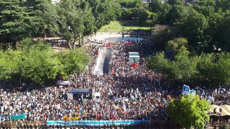 Manifestación contra la minería en Mendoza en diciembre de 2019