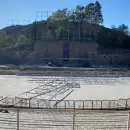 Comenzó el armado del escenario para la Vendimia 2025 en el Frank Romero Day