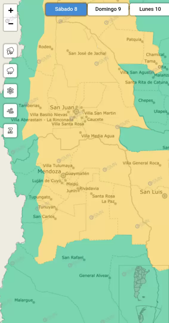Mapa de alertas SMN