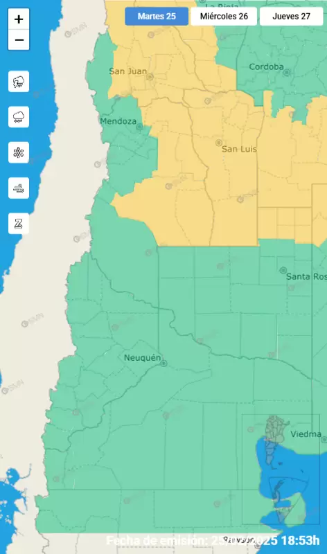 mapa de alertas SMN