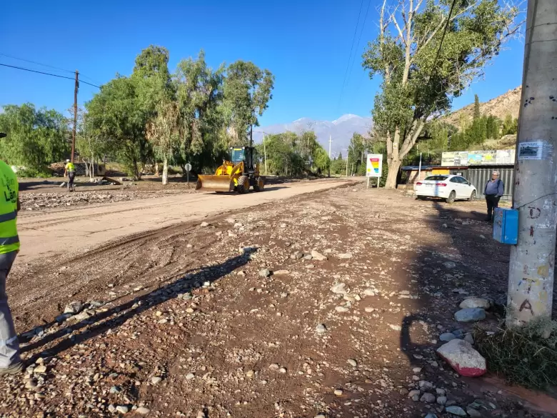 Tareas de despeje en la zona de Potrerillas