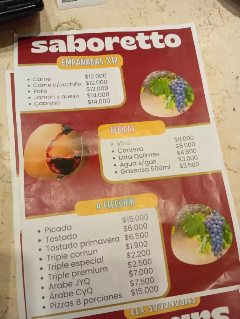 Men� a la carta, de una emblem�tica cafeter�a y heladeria de la Ciudad