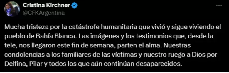 cristina sobre bahía blanca