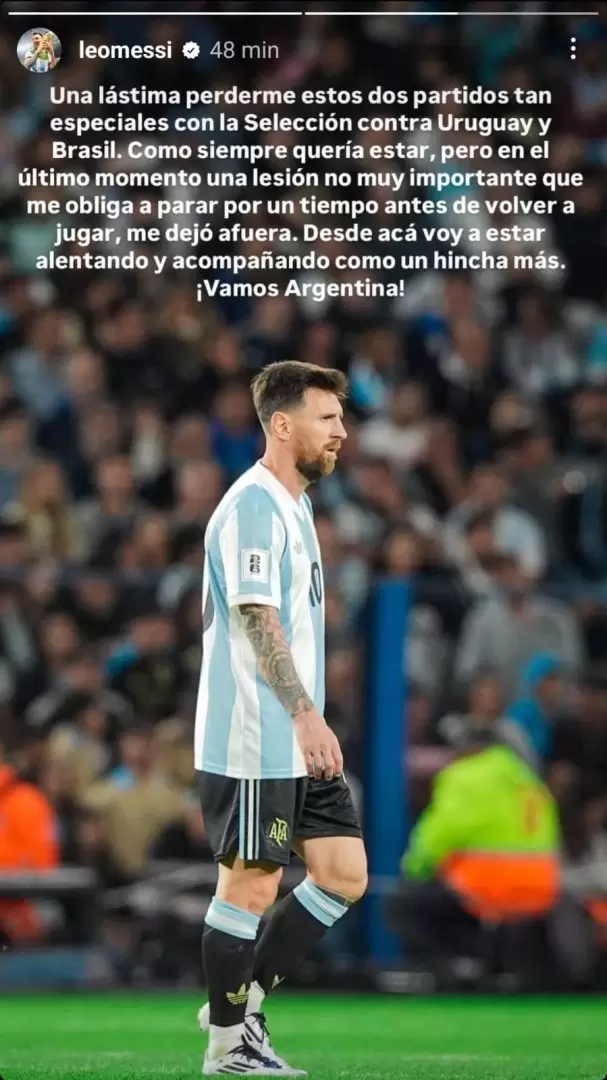 mensaje messi