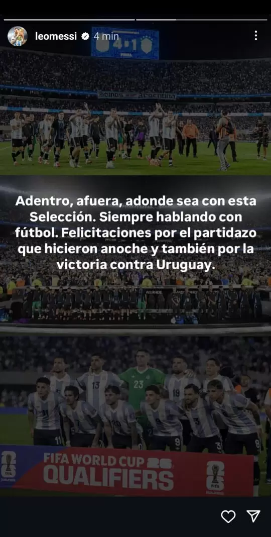 messi mensaje