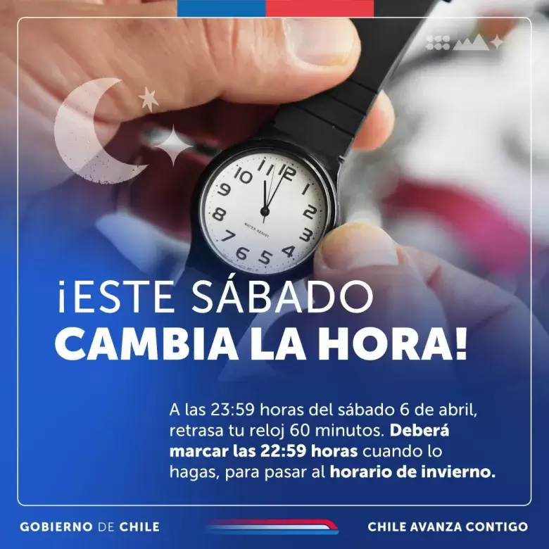 cambio de hora en Chile
