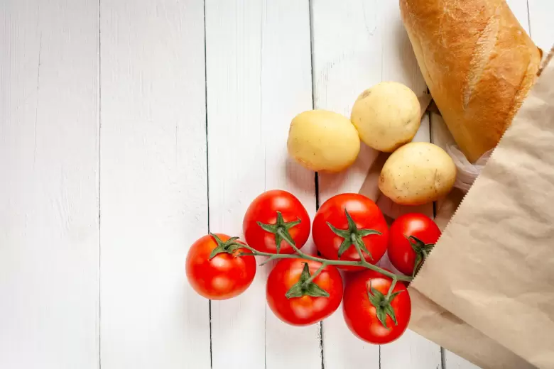 pan papas y tomate