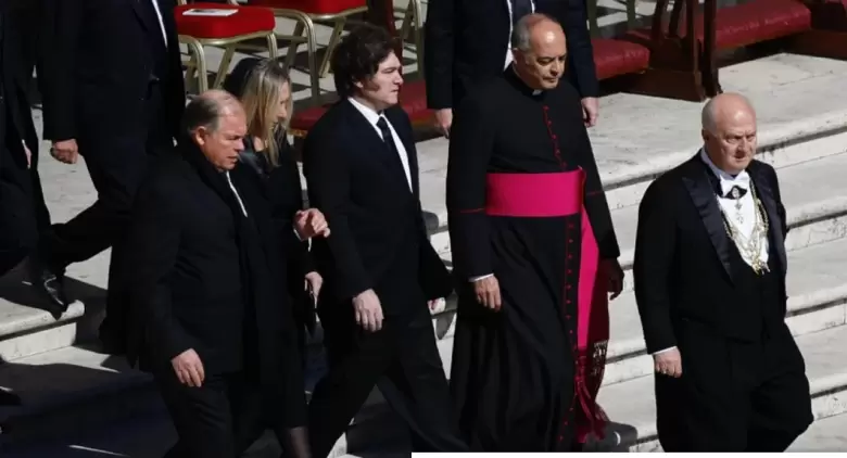Milei en el funeral del papa