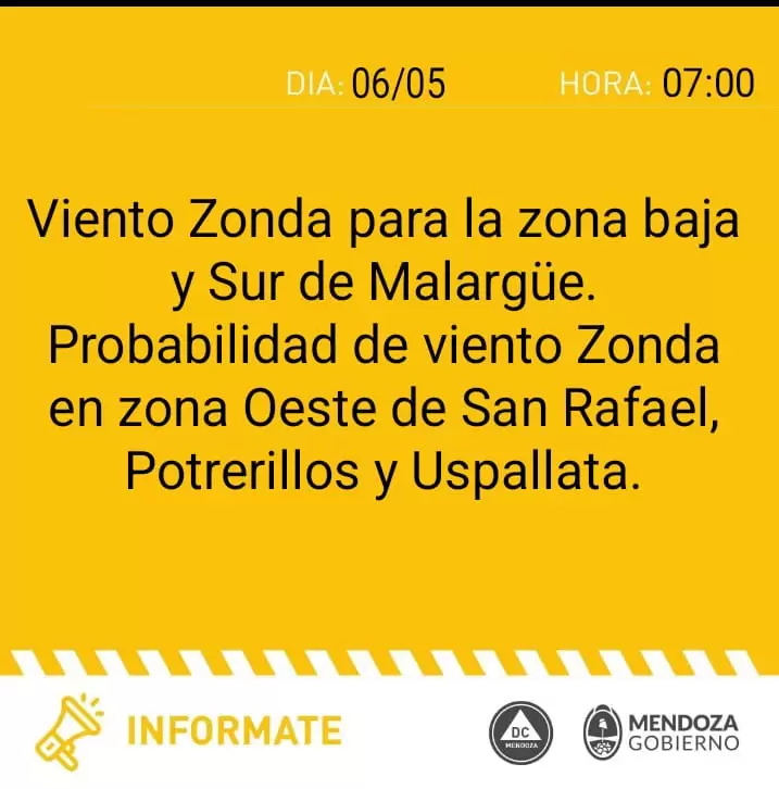 alerta por zonda