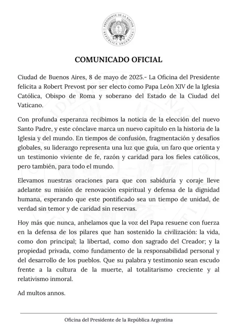 Presidencia-nuevo papa