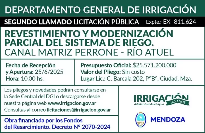 obra hídrica para el Sur