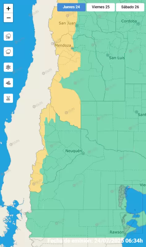 Mapa de alertas SMN