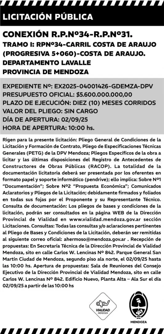 Vialidad Mendoza