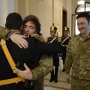 Milei homenajeó a San Martín y compartió un almuerzo con Granaderos en la Casa Rosada