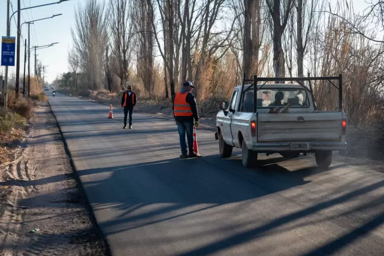 pavimentaci�n salida ruta 7