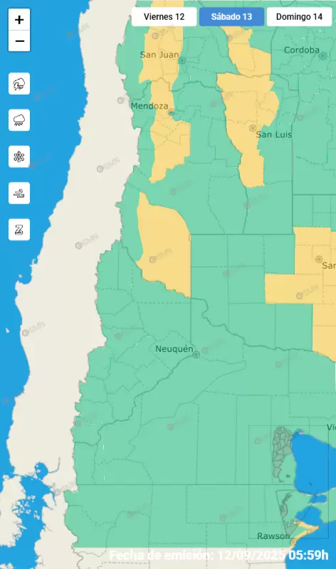 mapa de alertas SMN