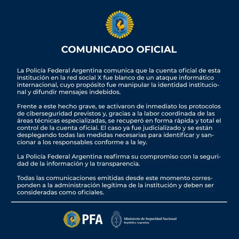 comunicado PFA