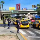 Otra importante y numerosa movilización de taxistas