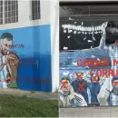 Vandalizaron murales de Messi y Dibu Mart�nez con mensajes contra Chiqui Tapia
