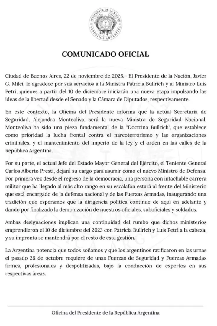 comunicado oficial