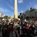 Venezolanos coparon el Obelisco para celebrar la captura de Nicolás Maduro