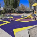 Guaymallén usó miles de neumáticos reciclados para la remodelación de una plaza
