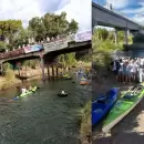 Protesta en el R�o Atuel: una remada por el agua tuvo lugar en General Alvear