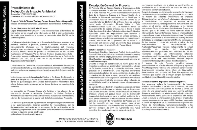 audiencia publica Acceso Este