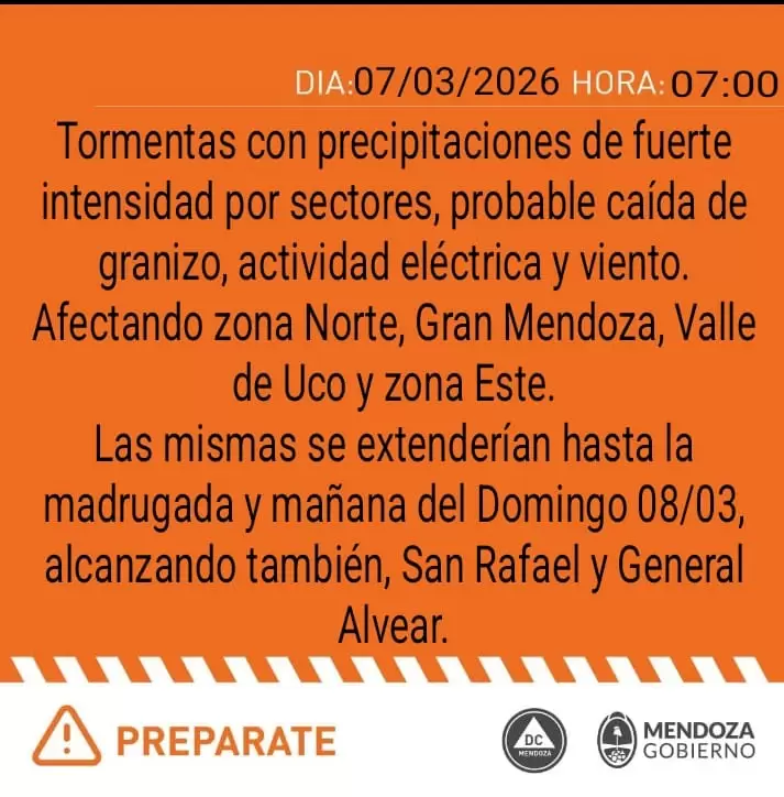 alerta naranja 7 de marzo