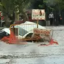 (Video) La lluvia golpeó al Gran Mendoza: hubo un derrumbe en Godoy Cruz y accesos colapsados