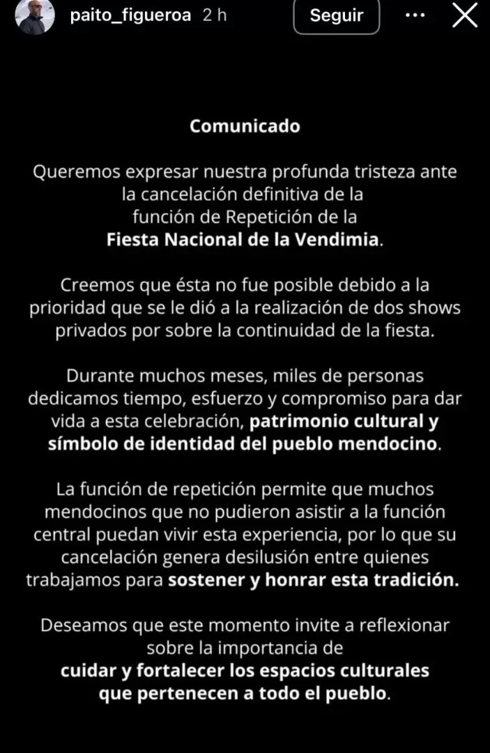 comunicado instagram