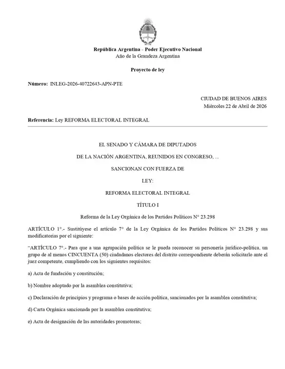 borrador ley electoral