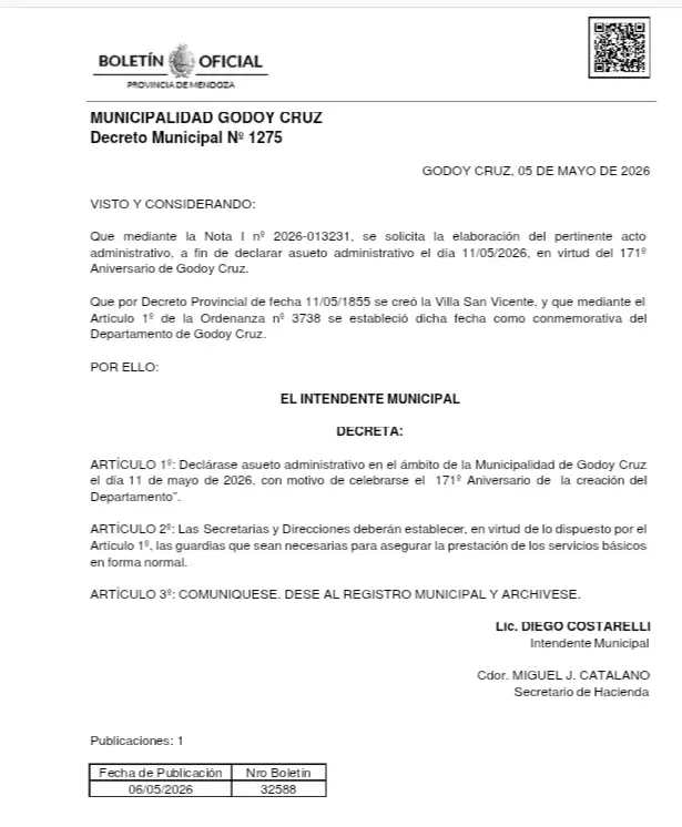 Municipalidad asueto