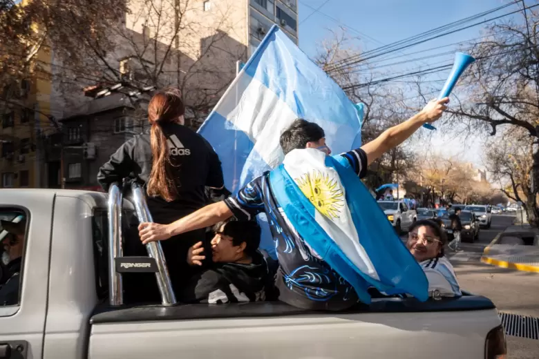 Festejos en Mendoza selección Argentina