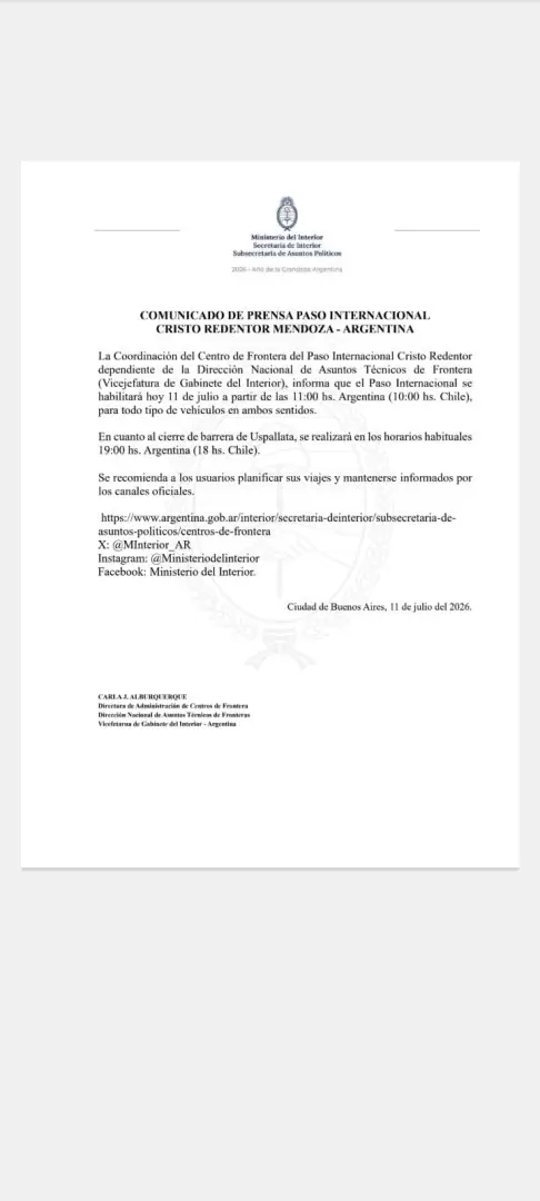 paso a Chile 11 de julio